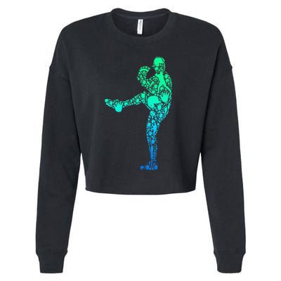 Baseball Pitcher Player Cropped Pullover Crew