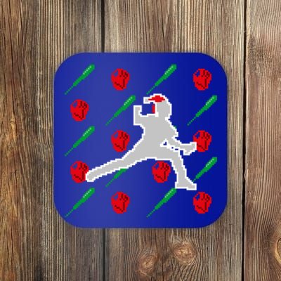 Baseball Pitcher Pixel Art Christmas Gaming Xmas Gamer Pj Gift Coaster