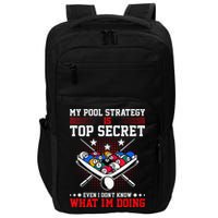 Billiard Pool Player My Strategy Is Top Secret Impact Tech Backpack