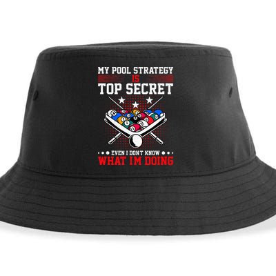 Billiard Pool Player My Strategy Is Top Secret Sustainable Bucket Hat