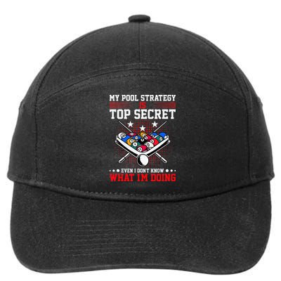 Billiard Pool Player My Strategy Is Top Secret 7-Panel Snapback Hat