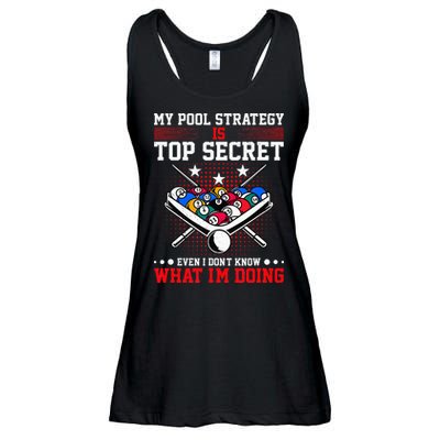 Billiard Pool Player My Strategy Is Top Secret Ladies Essential Flowy Tank