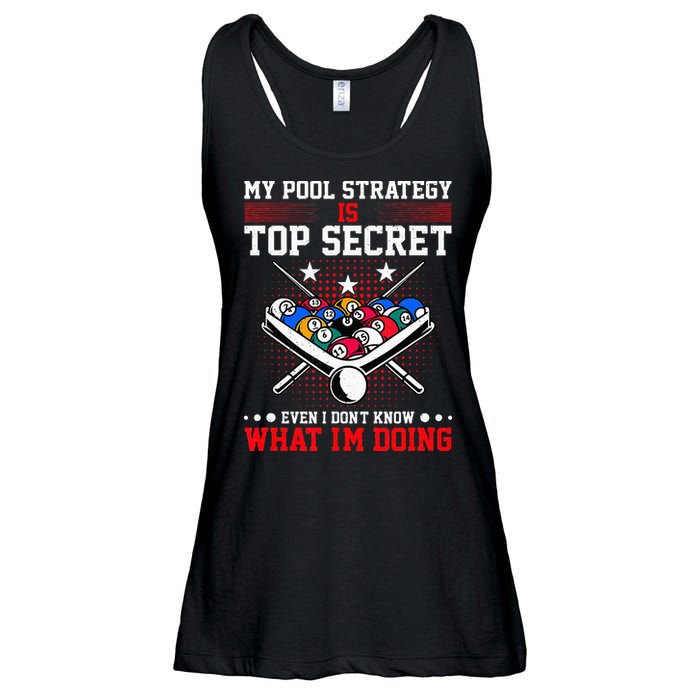 Billiard Pool Player My Strategy Is Top Secret Ladies Essential Flowy Tank