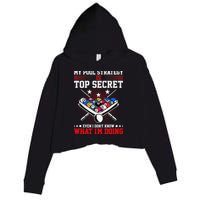 Billiard Pool Player My Strategy Is Top Secret Crop Fleece Hoodie