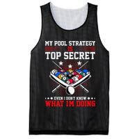 Billiard Pool Player My Strategy Is Top Secret Mesh Reversible Basketball Jersey Tank