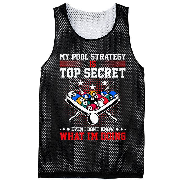 Billiard Pool Player My Strategy Is Top Secret Mesh Reversible Basketball Jersey Tank