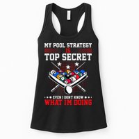 Billiard Pool Player My Strategy Is Top Secret Womens Tank Top
