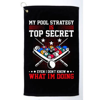Billiard Pool Player My Strategy Is Top Secret Golf Towel
