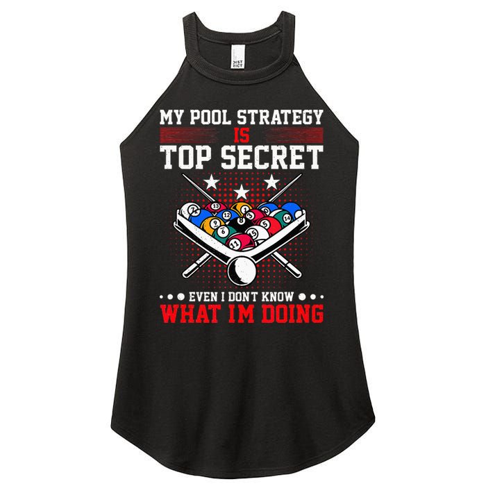 Billiard Pool Player My Strategy Is Top Secret Women's Perfect Tri Rocker Tank