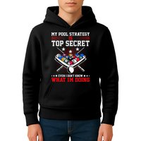 Billiard Pool Player My Strategy Is Top Secret Kids Hoodie