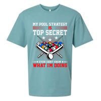 Billiard Pool Player My Strategy Is Top Secret Sueded Cloud Jersey T-Shirt