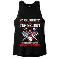 Billiard Pool Player My Strategy Is Top Secret Ladies PosiCharge Tri-Blend Wicking Tank