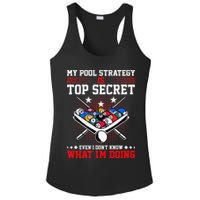 Billiard Pool Player My Strategy Is Top Secret Ladies PosiCharge Competitor Racerback Tank
