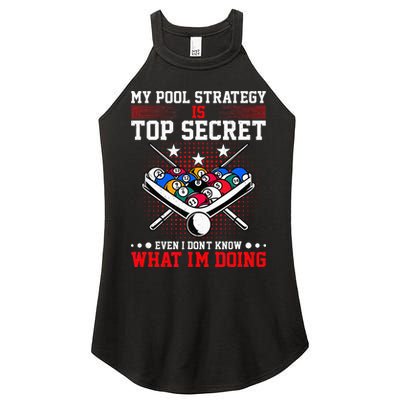Billiard Pool Player My Strategy Is Top Secret Women's Perfect Tri Rocker Tank