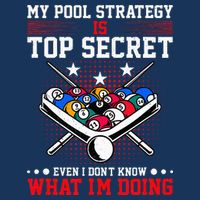 Billiard Pool Player My Strategy Is Top Secret 7 Panel Mesh Trucker Snapback Hat