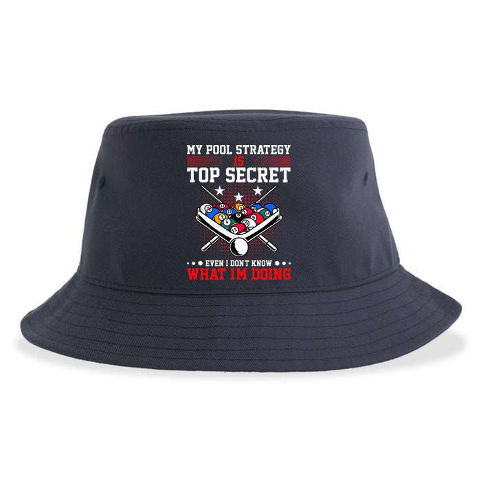 Billiard Pool Player My Strategy Is Top Secret Sustainable Bucket Hat
