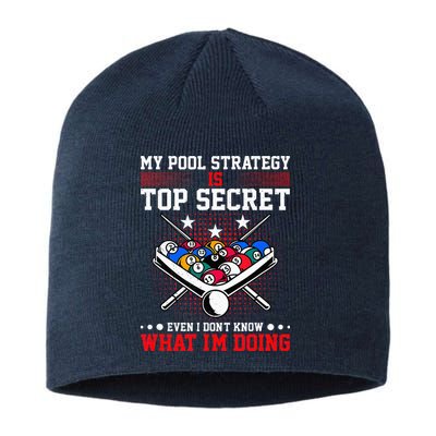 Billiard Pool Player My Strategy Is Top Secret Sustainable Beanie