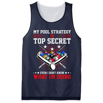 Billiard Pool Player My Strategy Is Top Secret Mesh Reversible Basketball Jersey Tank
