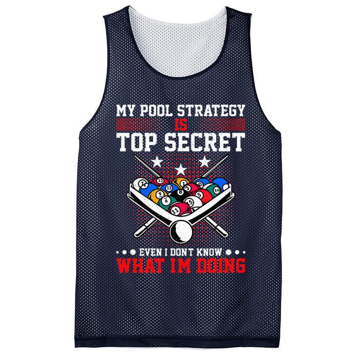 Billiard Pool Player My Strategy Is Top Secret Mesh Reversible Basketball Jersey Tank