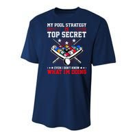 Billiard Pool Player My Strategy Is Top Secret Youth Performance Sprint T-Shirt