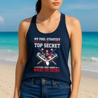 Billiard Pool Player My Strategy Is Top Secret Womens Tank Top