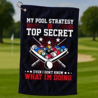 Billiard Pool Player My Strategy Is Top Secret Golf Towel