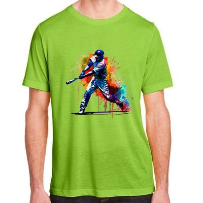 Baseball Player Paint Splash Adult ChromaSoft Performance T-Shirt