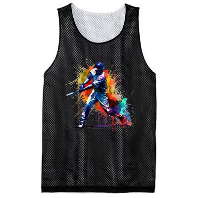 Baseball Player Paint Splash Mesh Reversible Basketball Jersey Tank