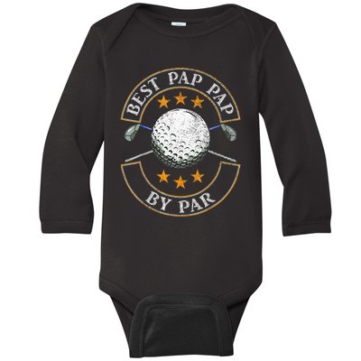 Best Pap Pap By Par Golf Lover Sports Fathers Day Baby Long Sleeve Bodysuit