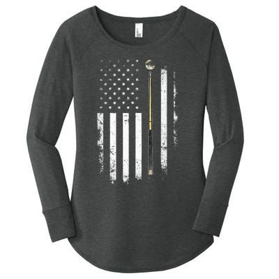 Billiards Pool Player Table Usa Us American Flag Women's Perfect Tri Tunic Long Sleeve Shirt