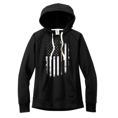 Billiards Pool Player Table Usa Us American Flag Women's Fleece Hoodie