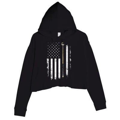 Billiards Pool Player Table Usa Us American Flag Crop Fleece Hoodie