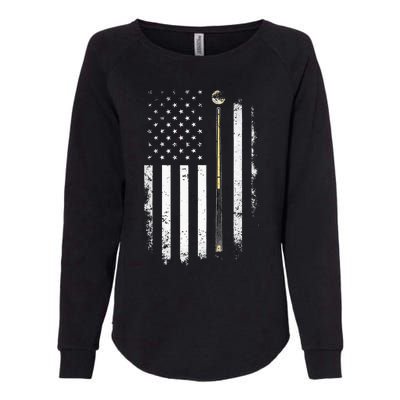 Billiards Pool Player Table Usa Us American Flag Womens California Wash Sweatshirt