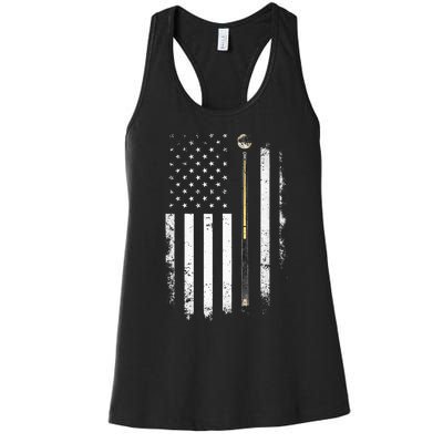 Billiards Pool Player Table Usa Us American Flag Women's Racerback Tank