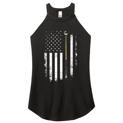 Billiards Pool Player Table Usa Us American Flag Women's Perfect Tri Rocker Tank