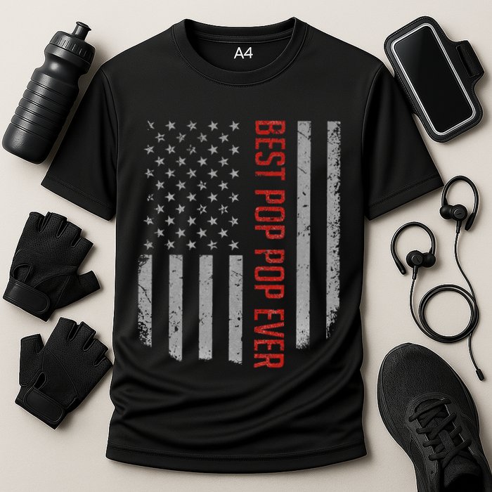 Best Pop Pop Ever American Flag Gifts For FatherS Day Cooling Performance Crew T-Shirt