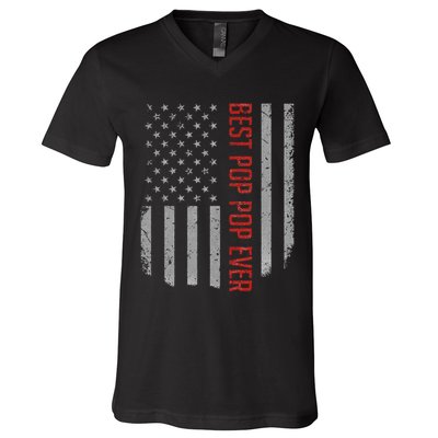 Best Pop Pop Ever American Flag Gifts For FatherS Day V-Neck T-Shirt