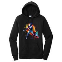 Baseball Player Paint Splash Women's Pullover Hoodie