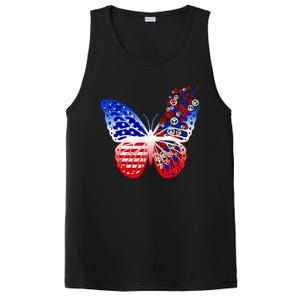 Butterfly Patriotic Peace Signs 4th Of July American Flag Funny Gift PosiCharge Competitor Tank