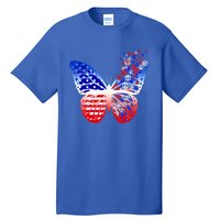 Butterfly Patriotic Peace Signs 4th Of July American Flag Funny Gift Tall T-Shirt