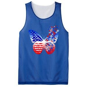 Butterfly Patriotic Peace Signs 4th Of July American Flag Funny Gift Mesh Reversible Basketball Jersey Tank