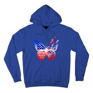 Butterfly Patriotic Peace Signs 4th Of July American Flag Funny Gift Tall Hoodie