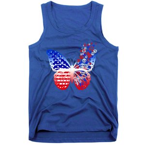 Butterfly Patriotic Peace Signs 4th Of July American Flag Funny Gift Tank Top