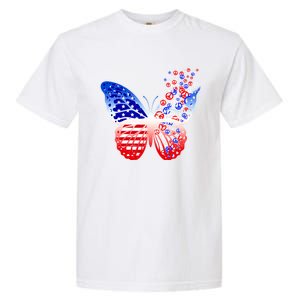 Butterfly Patriotic Peace Signs 4th Of July American Flag Funny Gift Garment-Dyed Heavyweight T-Shirt