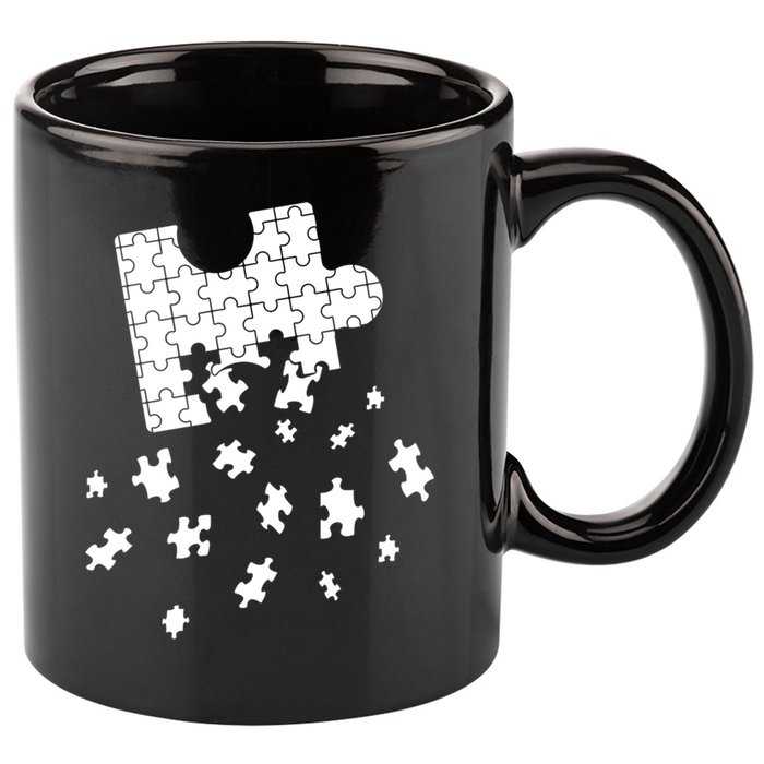 Big Puzzle Piece Flying Puzzles Pieces Meaningful Gift 11oz C Handle Ceramic Mug