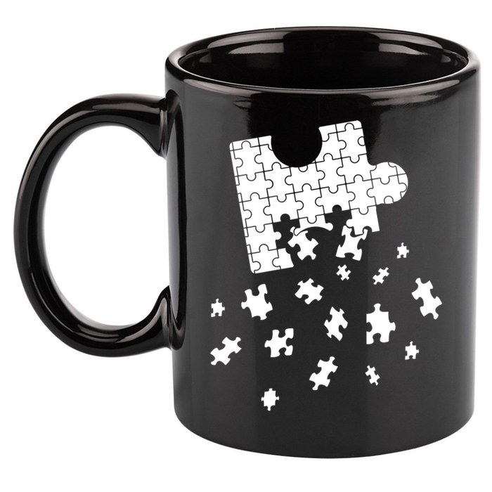 Big Puzzle Piece Flying Puzzles Pieces Meaningful Gift 11oz C Handle Ceramic Mug