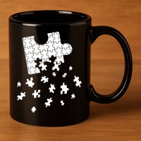 Big Puzzle Piece Flying Puzzles Pieces Meaningful Gift 11oz C Handle Ceramic Mug