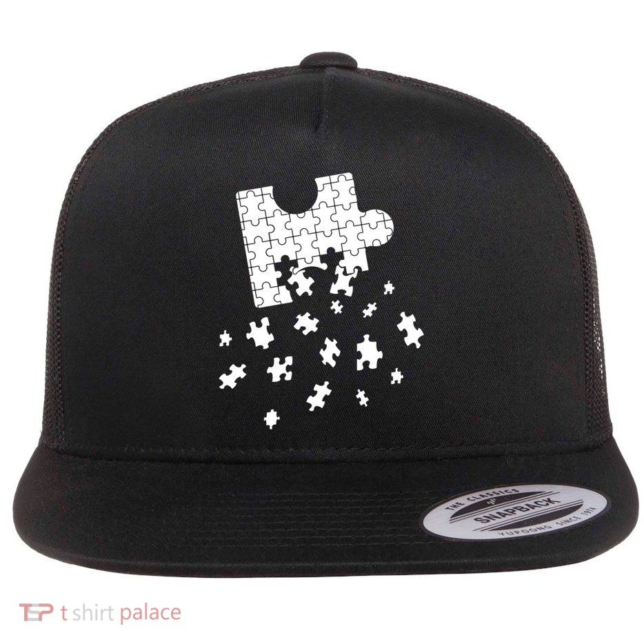 Big Puzzle Piece Flying Puzzles Pieces Meaningful Gift Flatbill Hat