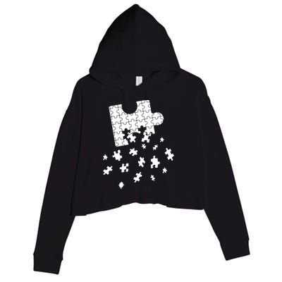 Big Puzzle Piece Flying Puzzles Pieces Meaningful Gift Crop Fleece Hoodie