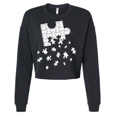 Big Puzzle Piece Flying Puzzles Pieces Meaningful Gift Cropped Pullover Crew